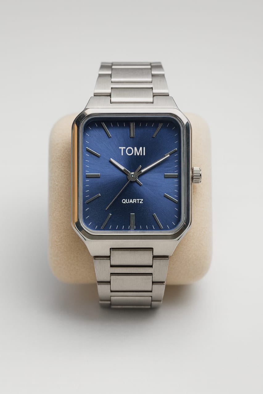 Men's Premium  Blue Dail Stainless Steel Quartz Watch